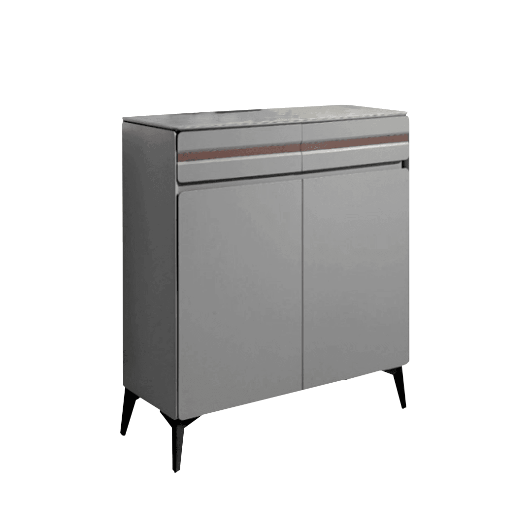 Evadne Grey 2 Door Shoe Cabinet - Modern Entryway Storage Organizer for Shoes, Boots & Accessories | Perfect for Hallway, Closet & Small Space Organization