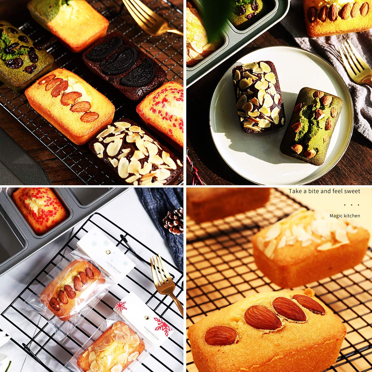 8-Cavity Mini Loaf Pan - Carbon Steel Non-Stick Baking Tray for Bread, Muffins & Brownies - One-Piece Design Bakeware - Perfect for Home Baking, Holiday Treats & Gift Giving