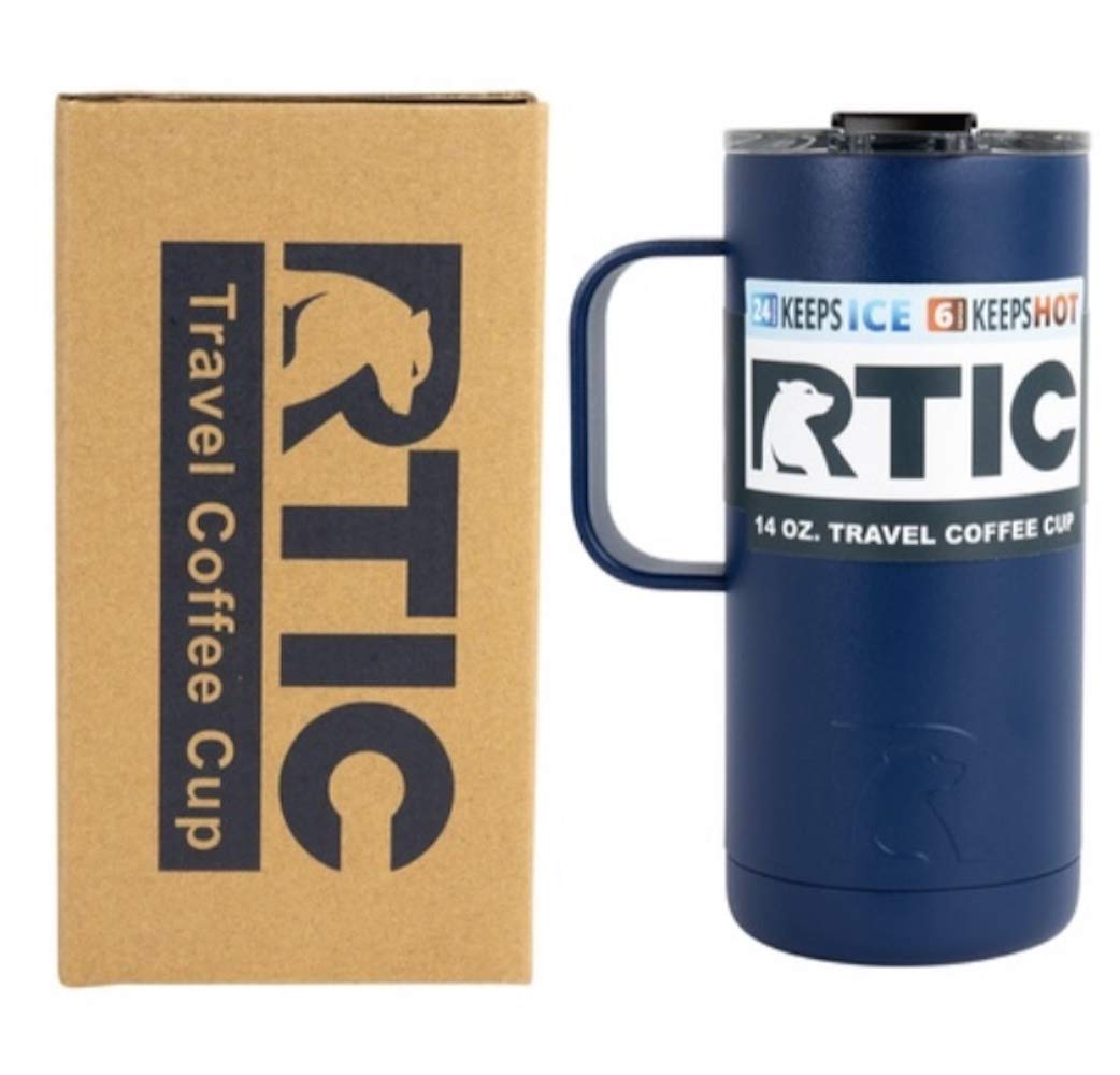 RTIC 16 oz Travel Coffee Mug - Insulated Stainless Steel Tumbler with Lid, Freedom Blue - Perfect for Commuting, Camping & Outdoor Adventures