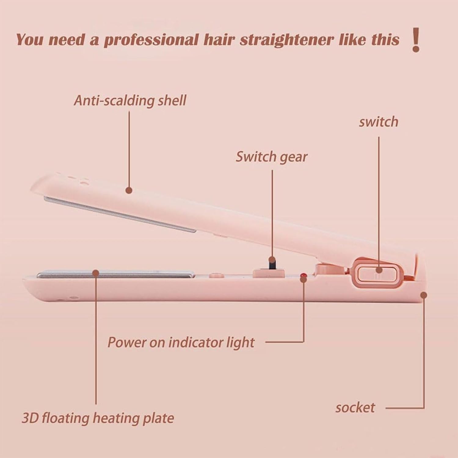 Mini Dual-Purpose Ceramic Curling Iron for Short Hair - Portable Cordless Travel Hair Curler with 2 Temperature Settings (2 Pack) - Perfect for Home Styling, Travel & On-the-Go Touch Ups