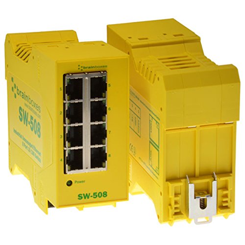 8-Port Industrial Unmanaged Ethernet Switch - Brainboxes | High-Speed Network Connectivity for Factory Automation & Smart Home Systems