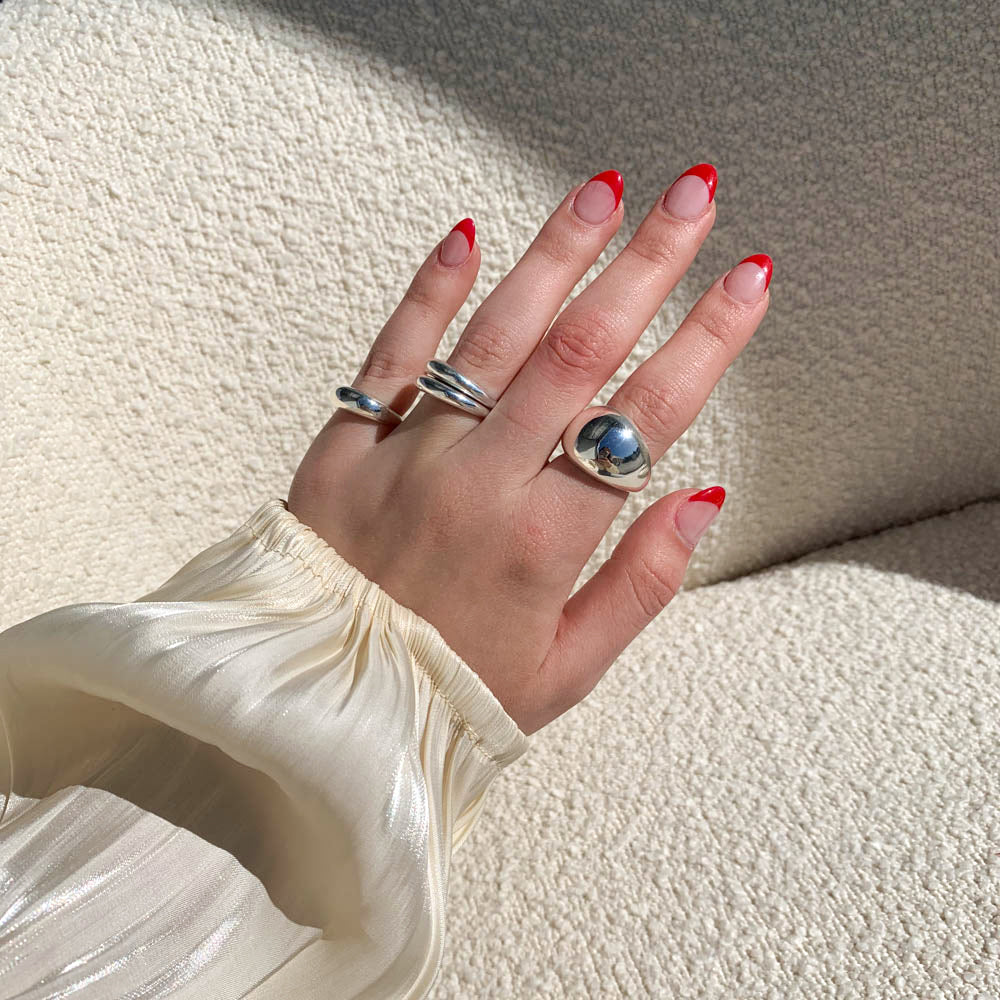 Slim Curve Dome Ring in Sterling Silver - Elegant Minimalist Jewelry for Women, Perfect for Everyday Wear & Special Occasions