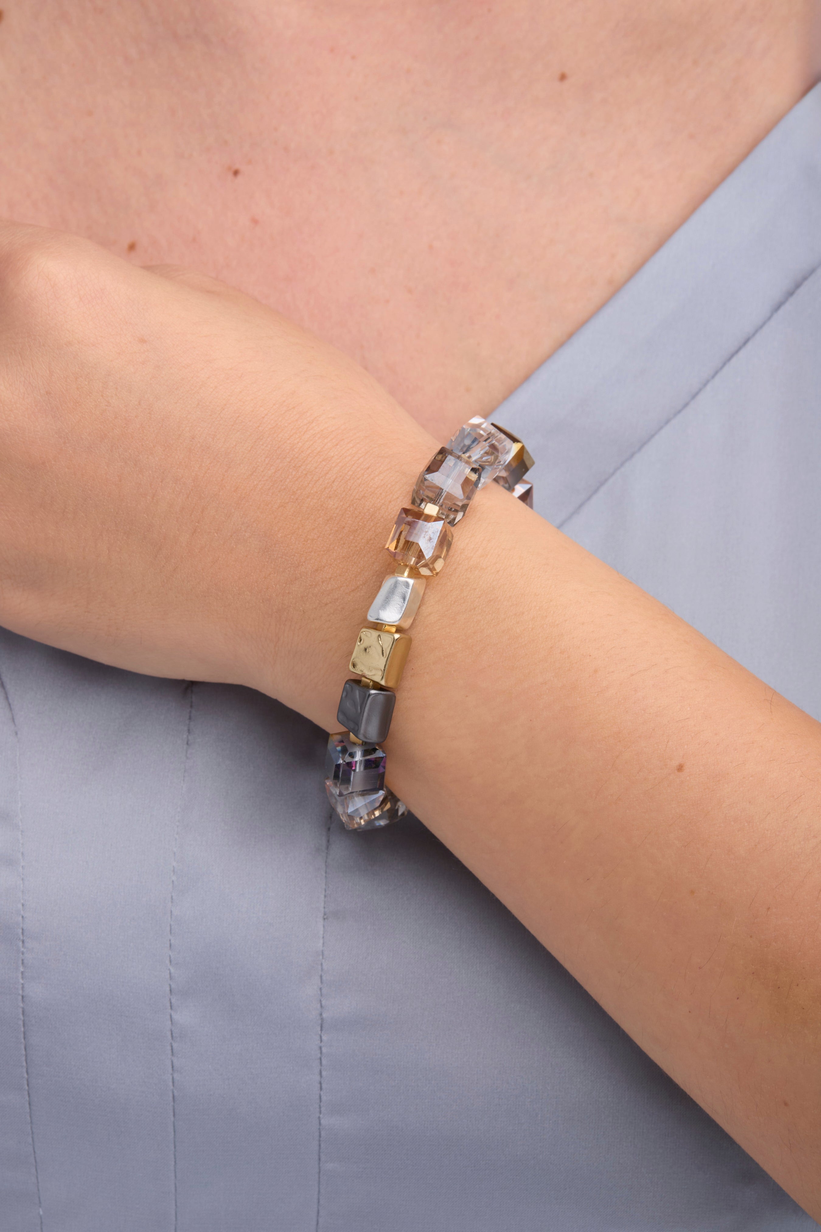 Faceted Bead & Stone Bracelet for Women - Elegant Handmade Gemstone Jewelry - Perfect for Boho Style, Gift Giving & Everyday Wear