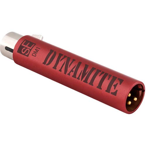 SE Electronics DM1 Dynamite Active Inline Mic Preamp with 10-Pack Touch Fastener Straps & 20ft XLR Cable - Professional Studio Recording, Live Performance, Podcasting & Streaming Bundle