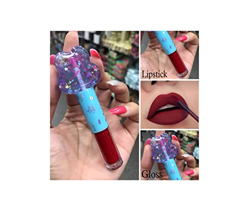 ARRX 2-in-1 Matte Lipstick & Gloss Set - Long Lasting Maroon Lipstick & Pink Lip Gloss Duo for Day to Night Makeup, Parties & Special Occasions
