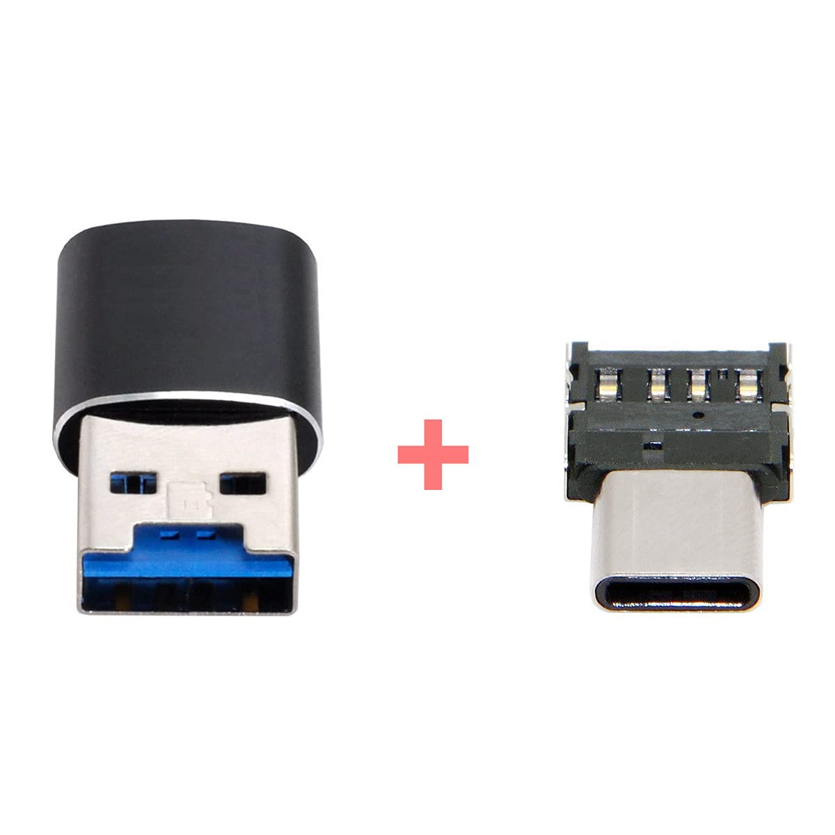 Cablecc USB 3.0 to Micro SD/SDXC/TF Card Reader with USB-C OTG Adapter - High Speed Data Transfer for Smartphones, Tablets, Laptops & Cameras | Perfect for Travel, Photography & File Backup