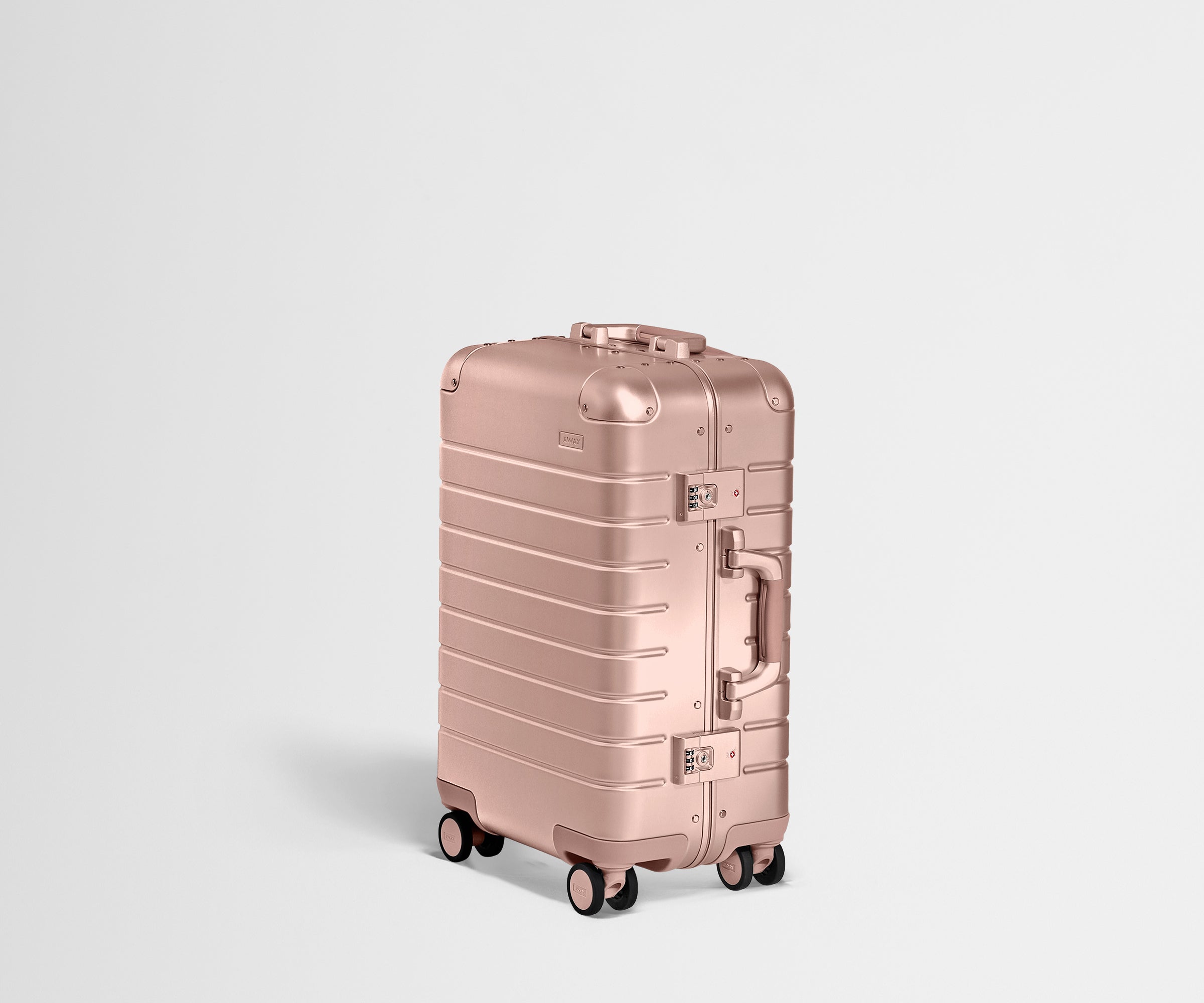 Premium Rose Gold Aluminum Carry-On Luggage - Lightweight & Durable Suitcase for Business Travel & Weekend Getaways