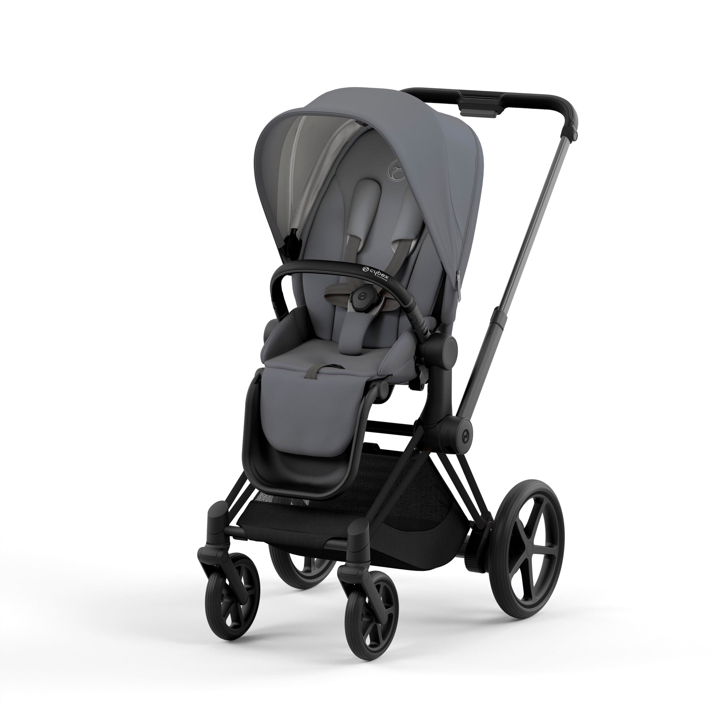 Cybex ePriam 2 Complete Stroller - Matte Black/Black | Premium Baby Stroller with Adjustable Seat & Shock Absorption | Perfect for City Walks, Travel & Everyday Use