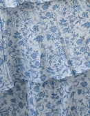 Blue Floral Tiered Maxi Dress with Bow - Elegant Summer Dress for Women | Perfect for Beach, Vacation & Casual Outings