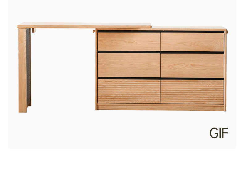 Solid Oak Wood Modern Extendable Dressing Table - Adjustable Vanity Desk for Makeup & Skincare - Perfect for Bedroom, Dorm, or Apartment