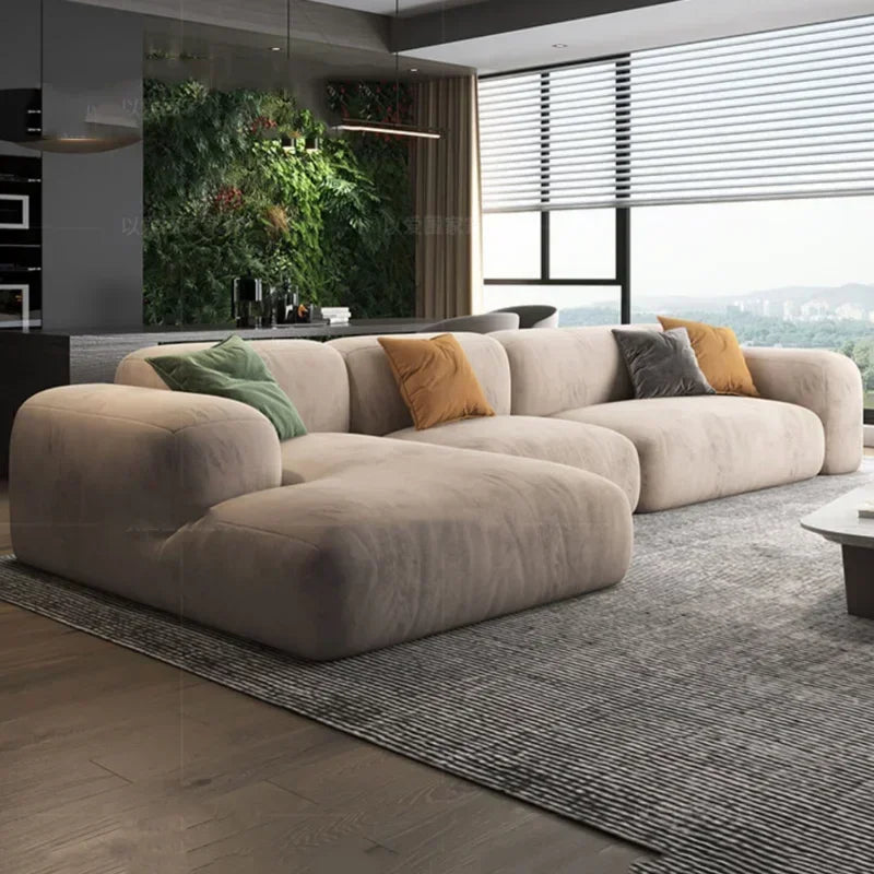 Lazy De Estar Long Wide Sofa - Extra Comfortable Sectional Couch for Living Room, Lounge & Family Room Relaxation