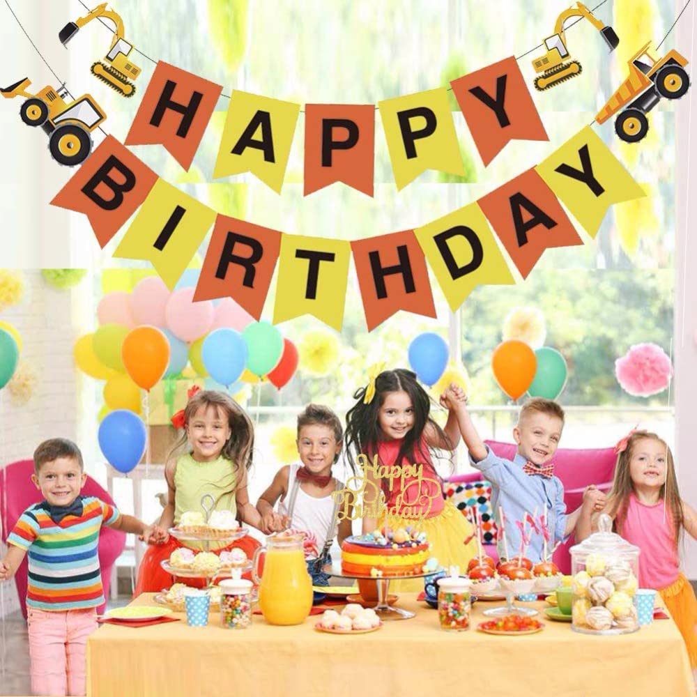 Gold Glitter Happy Birthday Cake Topper & Bunting Decor - Premium Birthday Party Cake Decoration Supplies for Photo Booth Props - Perfect for Birthday Cakes, Cupcakes, and Party Desserts
