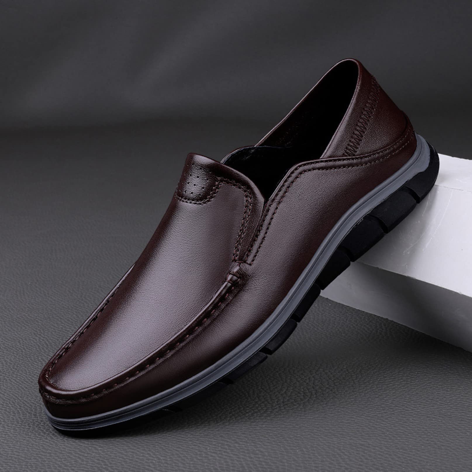 Hoxekle Men's Casual Loafers - Slip On Dress Shoes, Comfortable Boat & Driving Penny Loafers for Outdoor & Leisure Wear | Perfect for Office, Travel & Daily Comfort