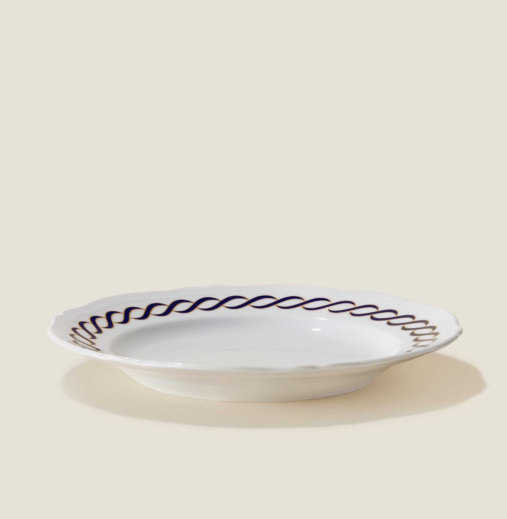 Pratesi x Ginori 1735 Treccia Luxury Dessert Plates - Elegant Porcelain Plates for Fine Dining, Afternoon Tea & Special Occasions