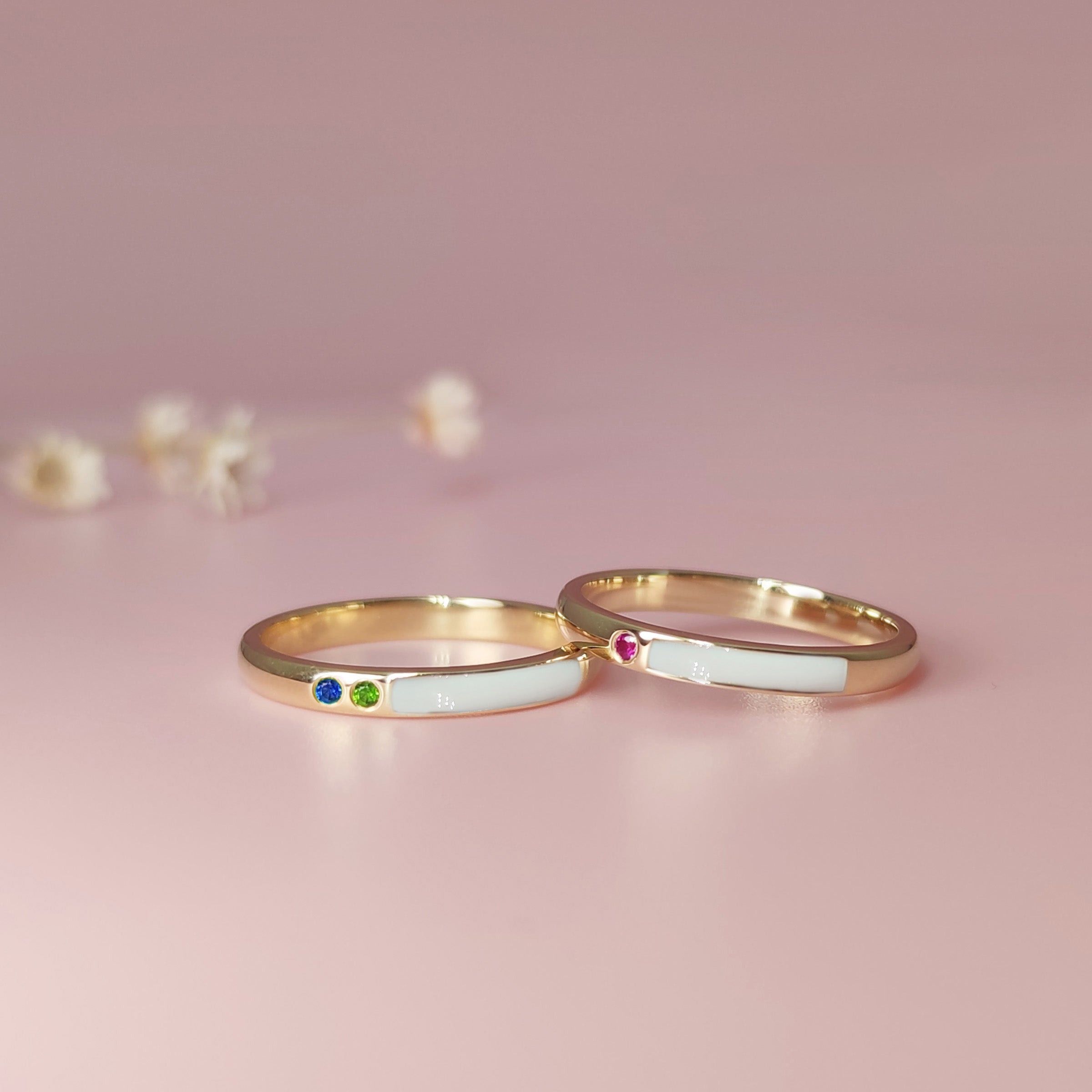 Bond Forever: 2mm Band Birthstone Breastmilk Ring - Perfect for Mother's Jewelry, Breastfeeding Keepsake & Personalized Gifts