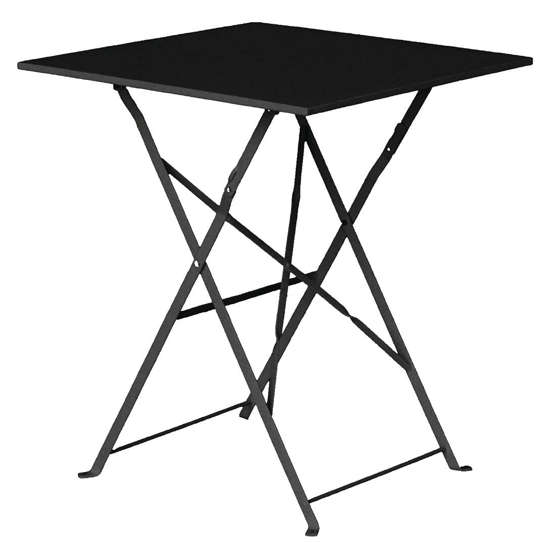 Black Steel Square Outdoor Dining Table - Pavement Style for Restaurant, Hotel, Patio & Garden Use