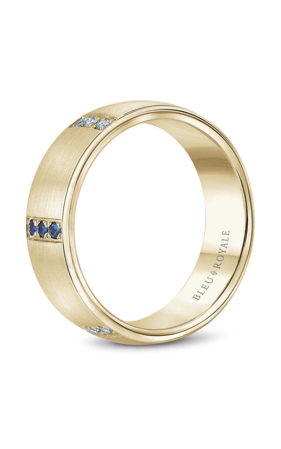 Bleu Royale Men's Wedding Band Ring - 14K Yellow Gold Plated Stainless Steel, Comfort Fit, Size 5-13 - Perfect for Engagement, Anniversary & Special Occasions
