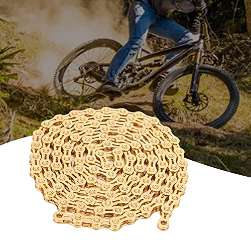 10-Speed Bike Chain - Titanium Coated Carbon Steel with High Hardness for Mountain & Road Bicycles | Durable Performance for Commuting, Racing & Off-Road Cycling