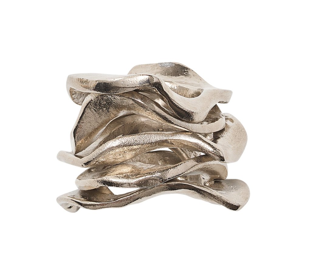 Elegant Flux Napkin Rings Set of 4 - Stainless Steel Dinnerware Accessories for Wedding, Holiday & Formal Table Settings