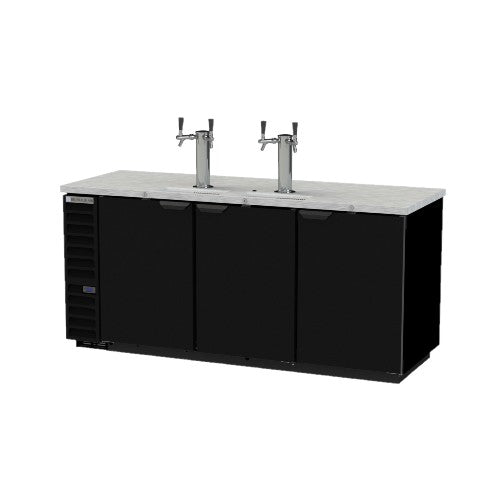 Beverage Air DD78HC Commercial Draft Beer Cooler Dispenser - 4 Keg Capacity, 79-Inch Wide, Black - Perfect for Bars, Restaurants, and Home Brewing Setups