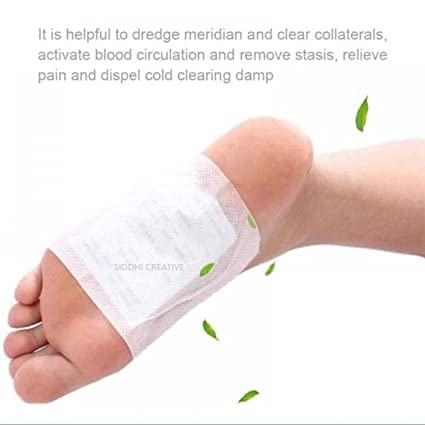 Krifa Enterprises Detox Foot Patches - Natural Pain-Free Foot Pads for Stress Relief & Better Sleep | Toxin Removal & Body Cleansing Kit | Pack of 10 Pads | Perfect for Nighttime Use, Relaxation & Wellness Routine