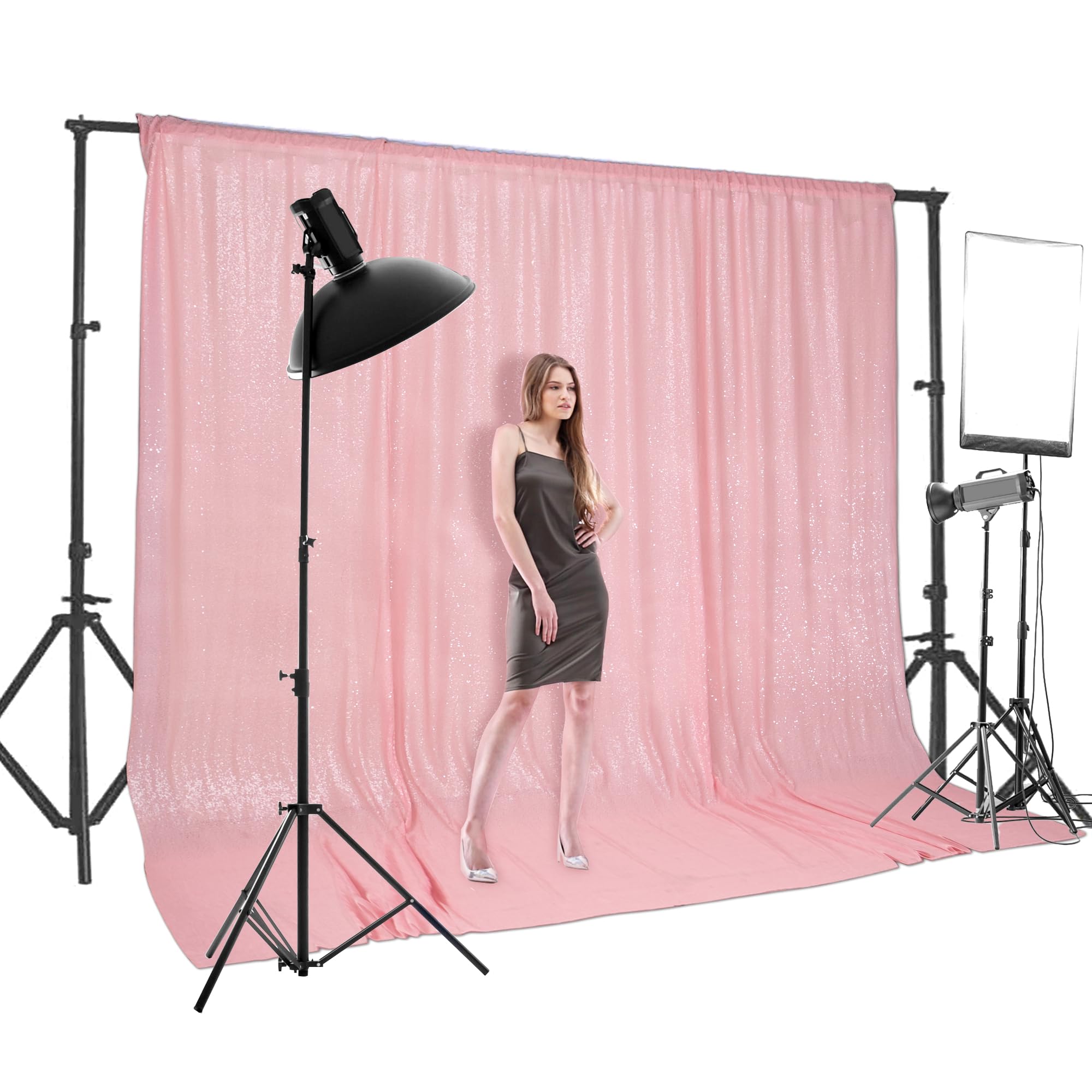 Pink Sequin Backdrop 20FT x 10FT - Sparkly Wedding Party Decor for Events, Birthday, Bridal Shower & Photo Booth Background | Perfect for Indoor/Outdoor Celebrations