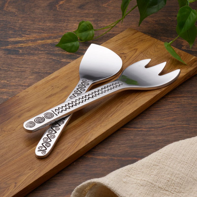 Reggae Salad Serving Set - 3-Piece Stainless Steel Salad Tongs & Servers for Fresh Greens, Pasta, Fruit - Perfect for BBQs, Picnics, Dinner Parties & Healthy Eating