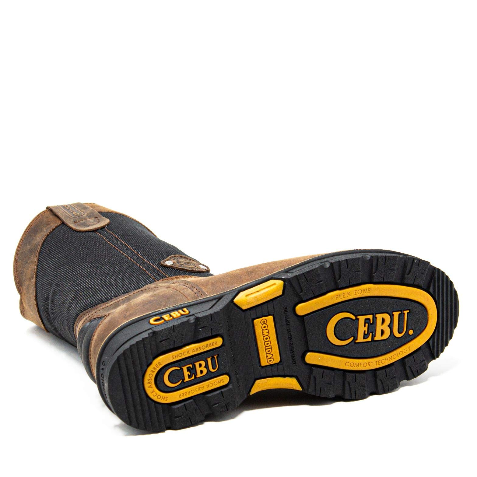 CEBU Men's HL100 Soft Toe Work Boots - Breathable Heavy Duty Safety Shoes, Oil & Acid Resistant, Slip Resistant, 10 Inch Pull-On Work Boots for Warehouse, Construction, Manufacturing & Utility Work