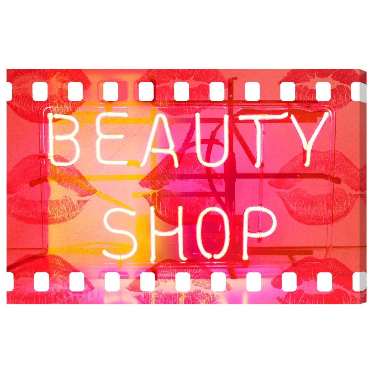 Oliver Gal Artist Co. 'Beauty Shop' Fashion Glam Wall Art Canvas Print - 24x36 Inches Orange & Red Home Decor - Perfect for Salon, Bedroom & Living Room Wall Decor