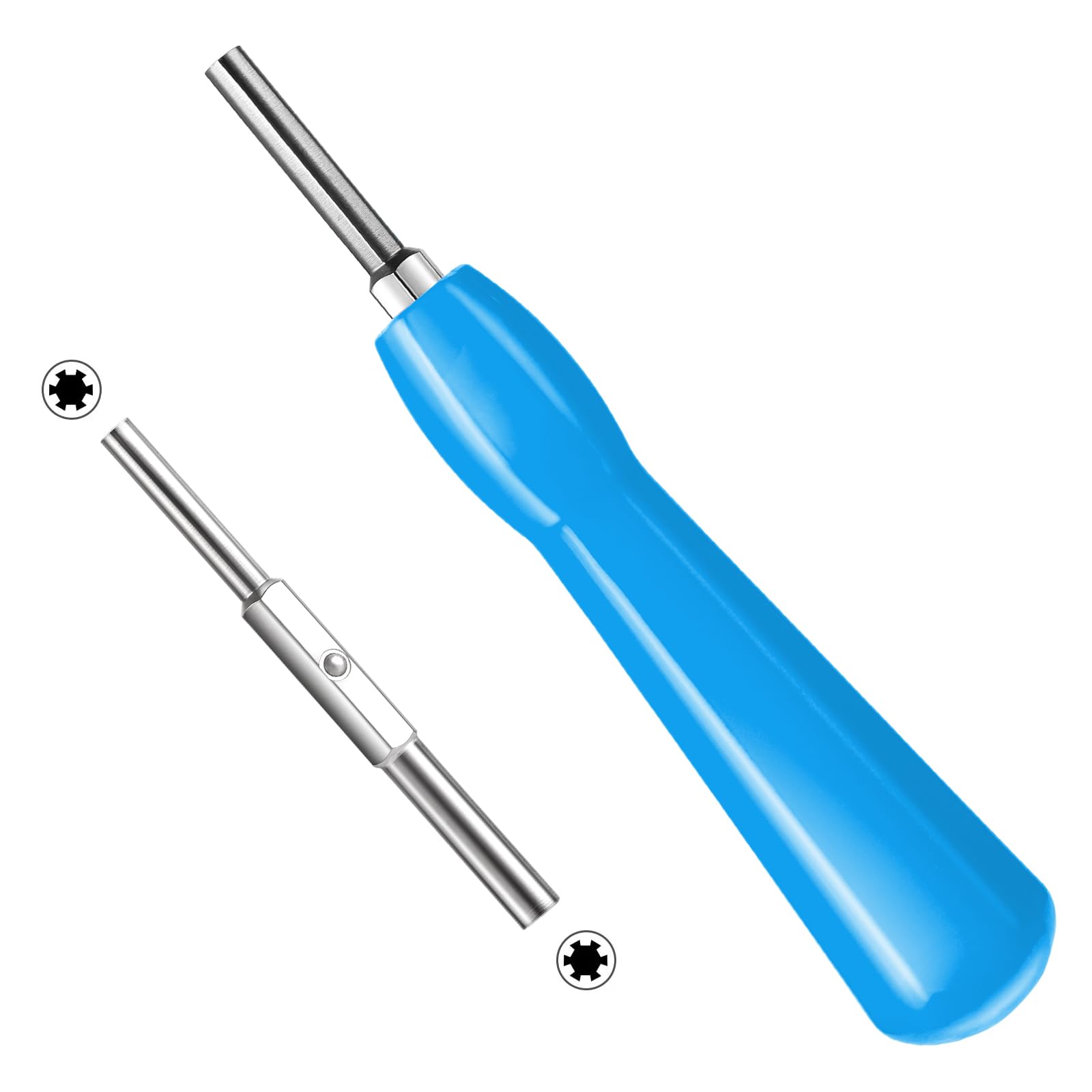 3.8mm & 4.5mm Double-Ended Gamebit Security Screwdriver Set - Compatible with NES, SNES, N64, GameBoy & Game Cartridges - Perfect for Console Repair & Game Cartridge Maintenance (Blue)