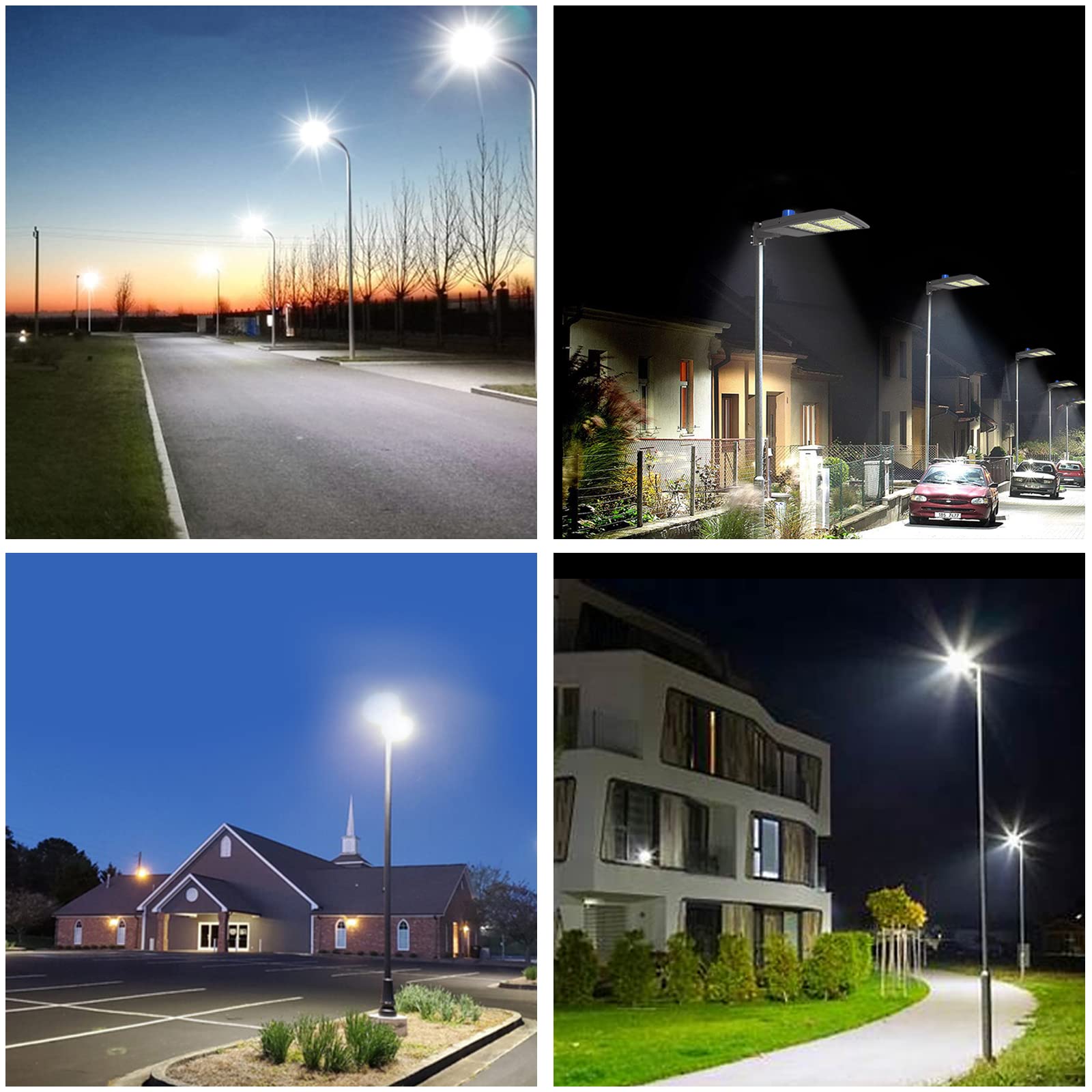 300W LED Parking Lot Lights Outdoor - 5500K Daylight, 39,000LM High Brightness, Slip Fit Adjustable Pole Mount, ETL Listed, IP65 Waterproof - Perfect for Stadiums, Roadways, Commercial Streets & Large Area Lighting