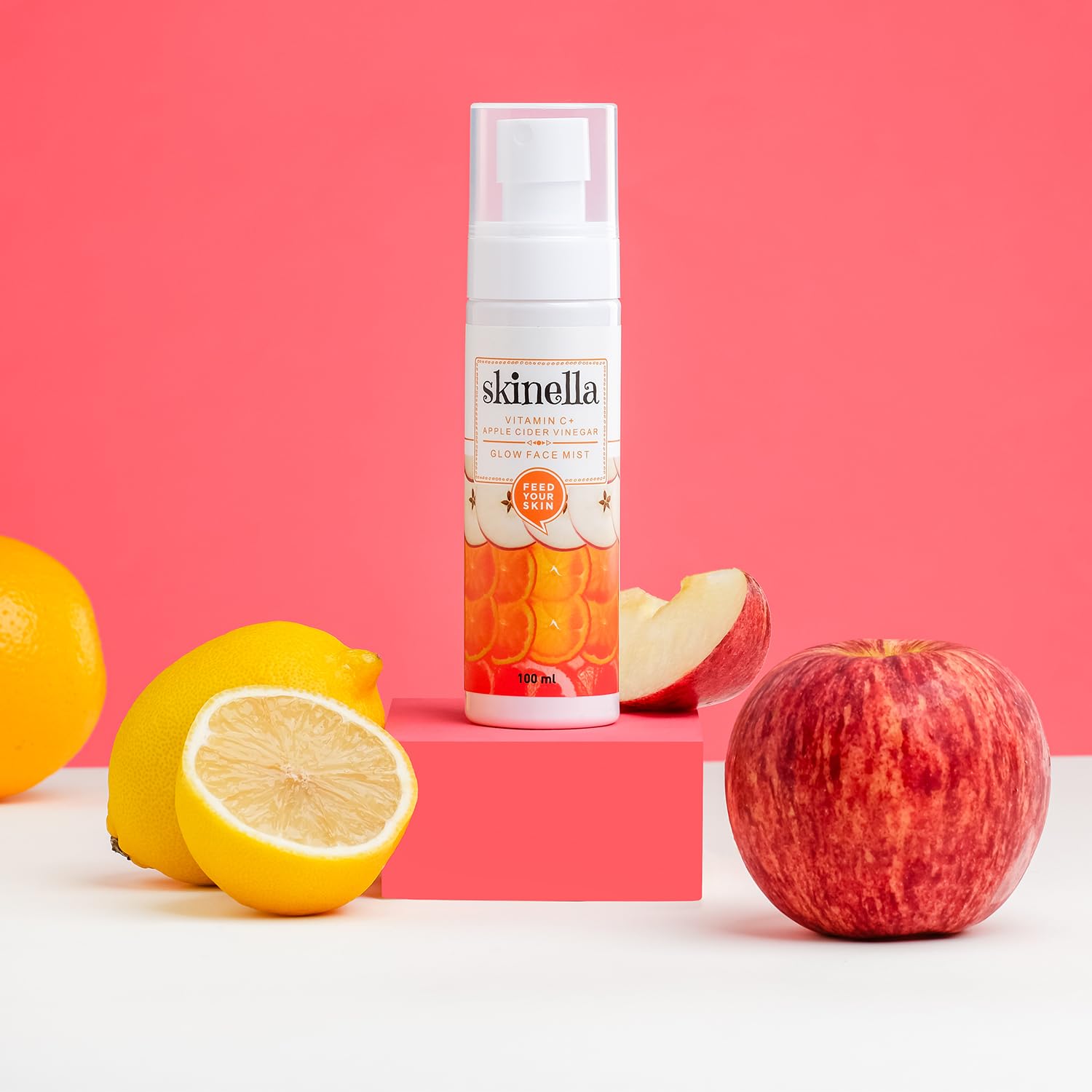 Skinella Vitamin C + Apple Cider Vinegar Glow Face Mist - 100ml | Hydrating Facial Spray for Brightening & Anti-Aging | Perfect for Daily Skincare Routine & On-the-Go Refreshment
