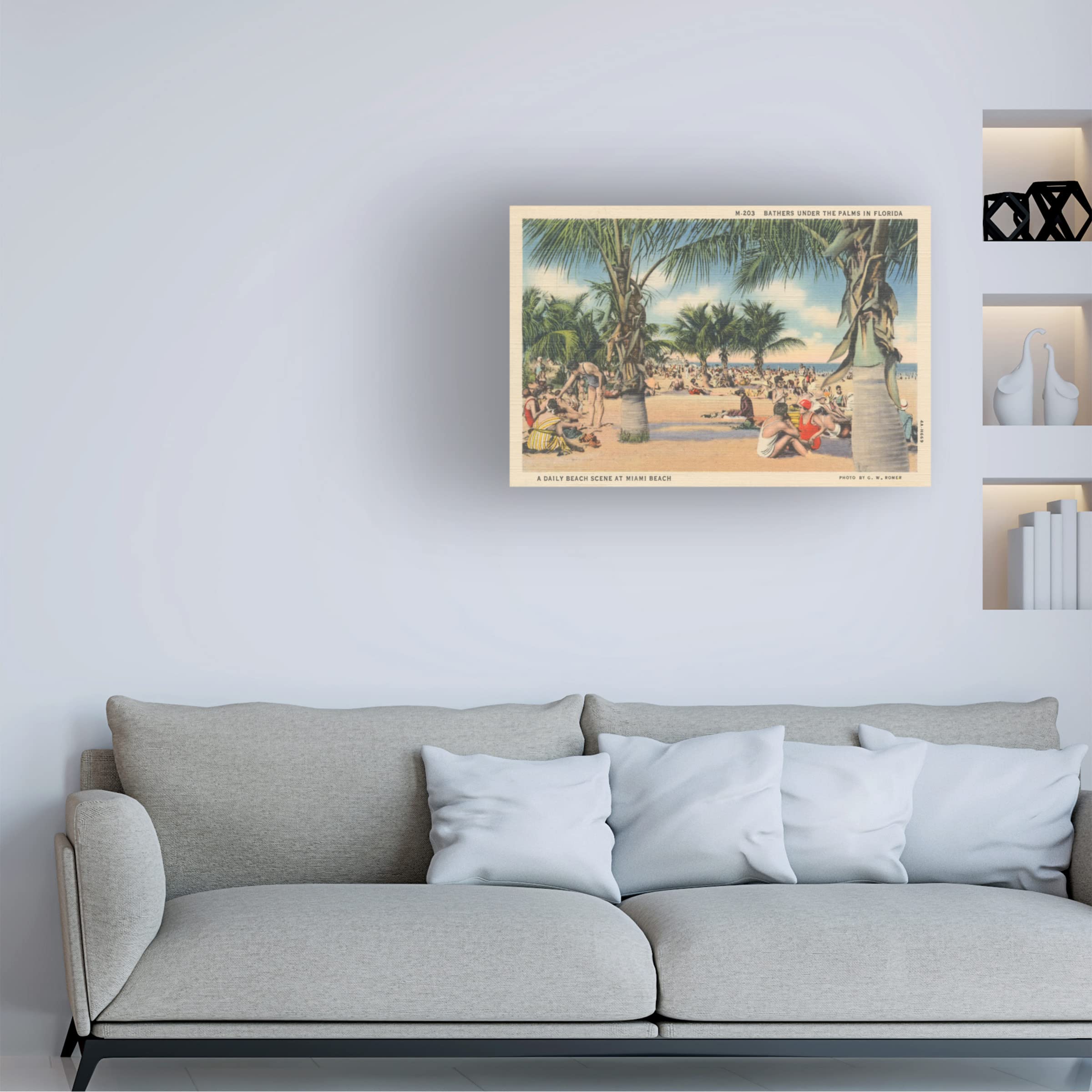 Trademark Fine Art 'Beach Postcard III' Canvas Wall Art Print by Wild Apple Portfolio - 30x47 Inches Coastal Decor for Living Room, Bedroom & Office