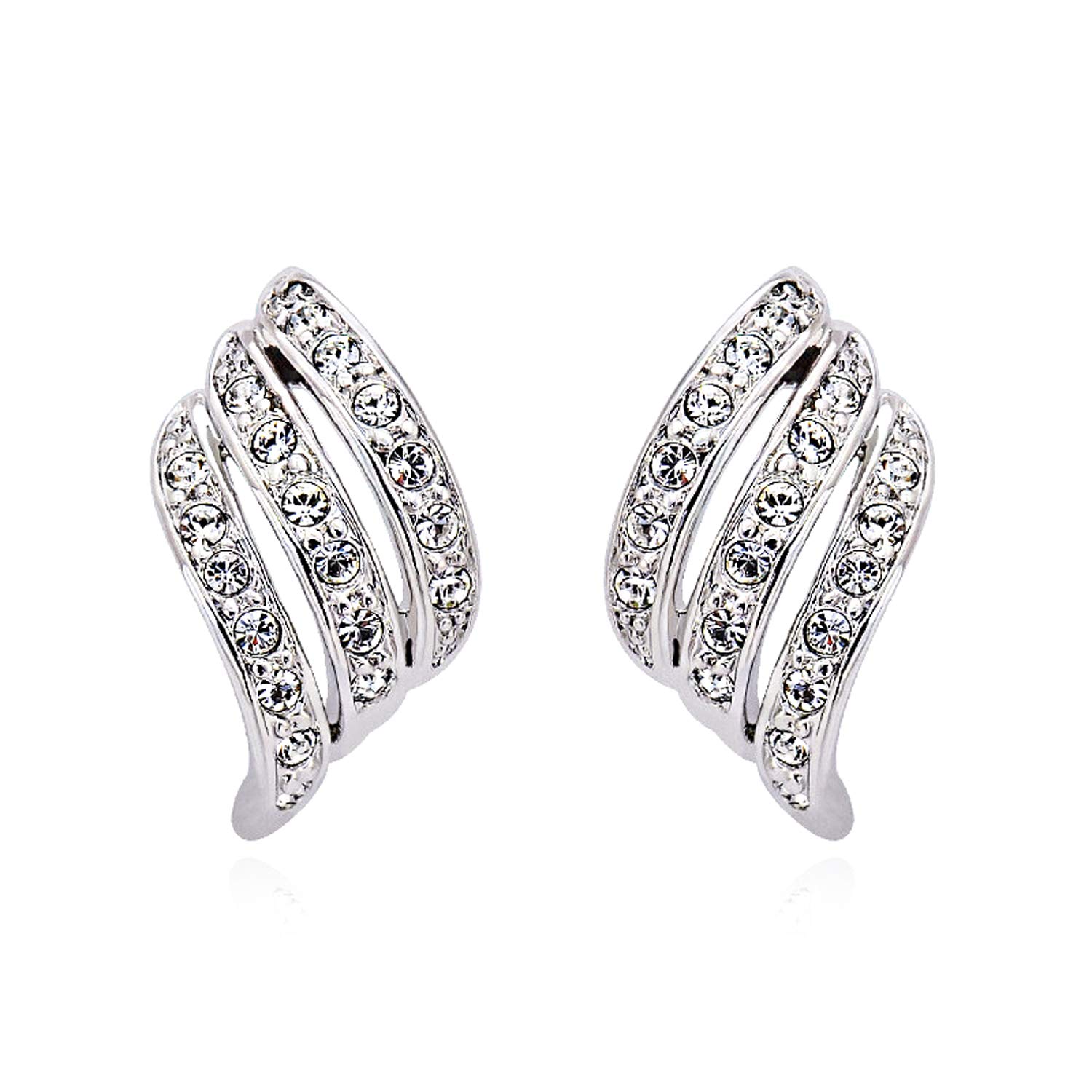 Sterling Silver & Rose Gold Simulated Diamond Stud Earrings for Women - Elegant Gift for Anniversary, Birthday & Special Occasions