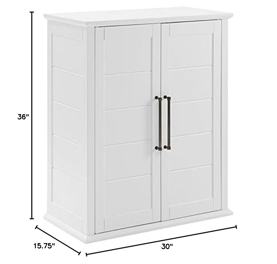 Pemberly Row Farmhouse White Wood Stackable Storage Pantry Organizer - Perfect for Kitchen, Pantry & Bathroom Organization