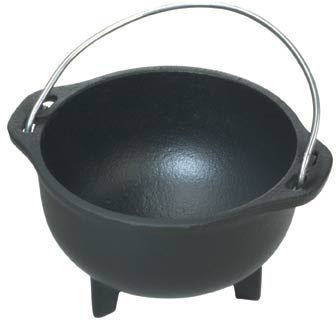 Premium Cast Iron Cauldron Pot - 5QT Dutch Oven for Cooking, Stewing & Baking - Perfect for Camping, Halloween Decor & Outdoor Cooking