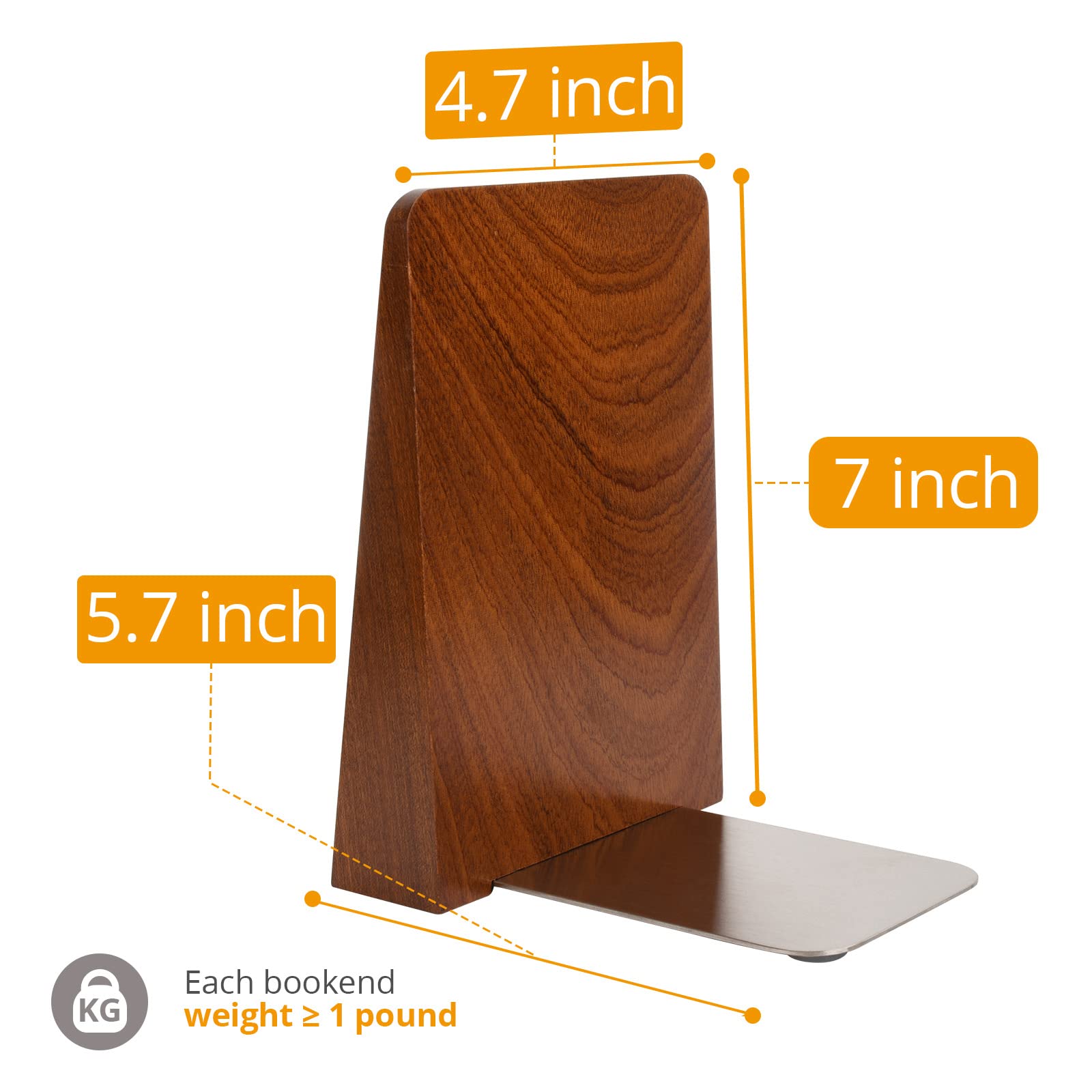 Handmade Wood Bookends for Heavy Books - Large Decorative Book Holders for Shelves - Perfect for Home Office, Library, and Study Room Organization