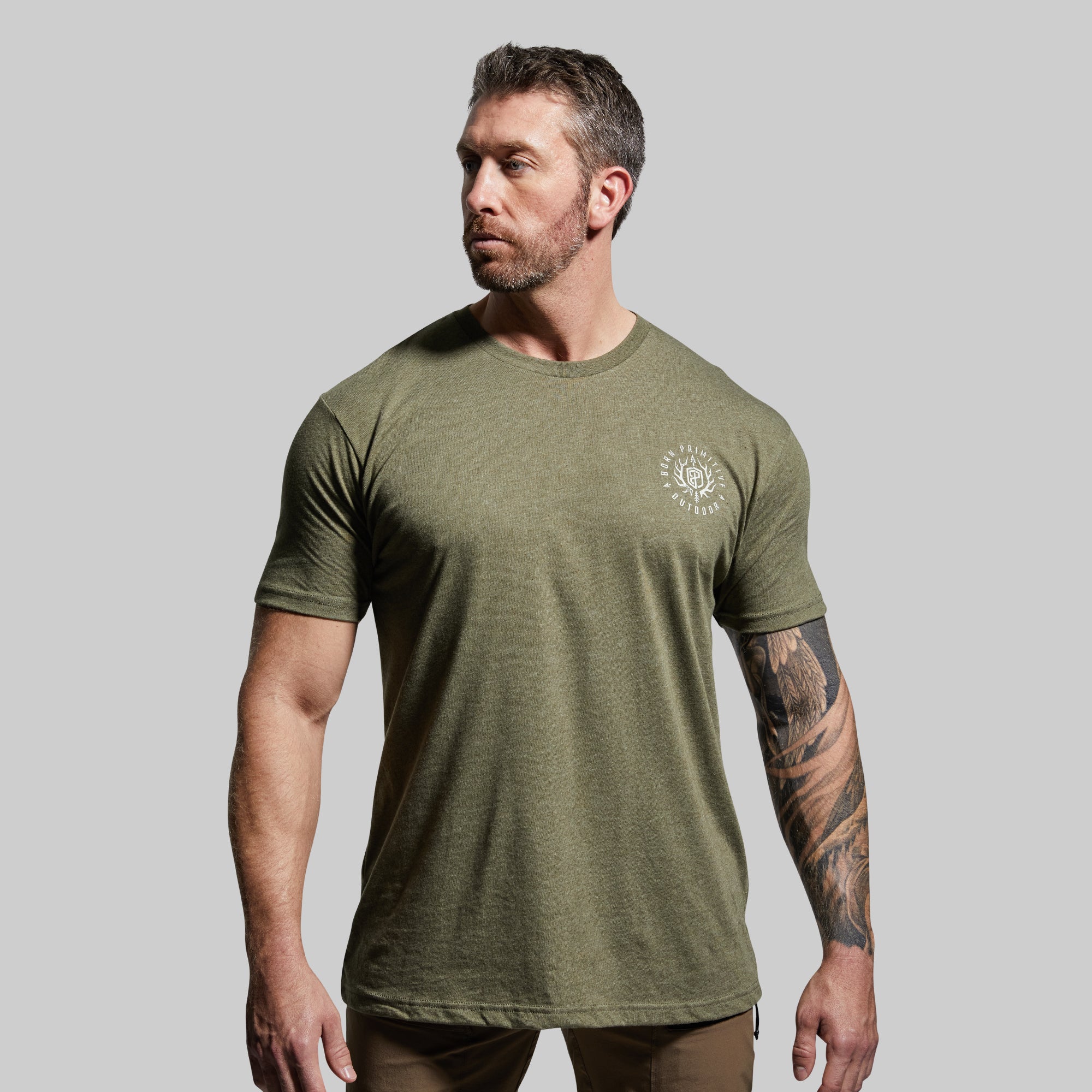 Bighorn Outdoor T-Shirt - Tactical Green for Men | Durable & Comfortable for Hiking, Camping & Adventure Activities