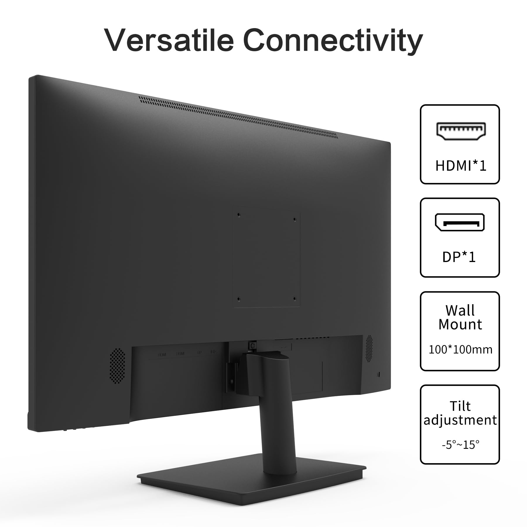 27 Inch 2K QHD Computer Monitor - 2560x1440 IPS Panel, 75Hz Refresh Rate, HDMI & DP Ports, VESA Wall Mountable, Eye Care Technology - Perfect for Home Office, Gaming, and Professional Workstations