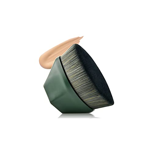 Flat Kabuki Makeup Brush for Foundation - Green, Perfect for Daily Makeup & Travel
