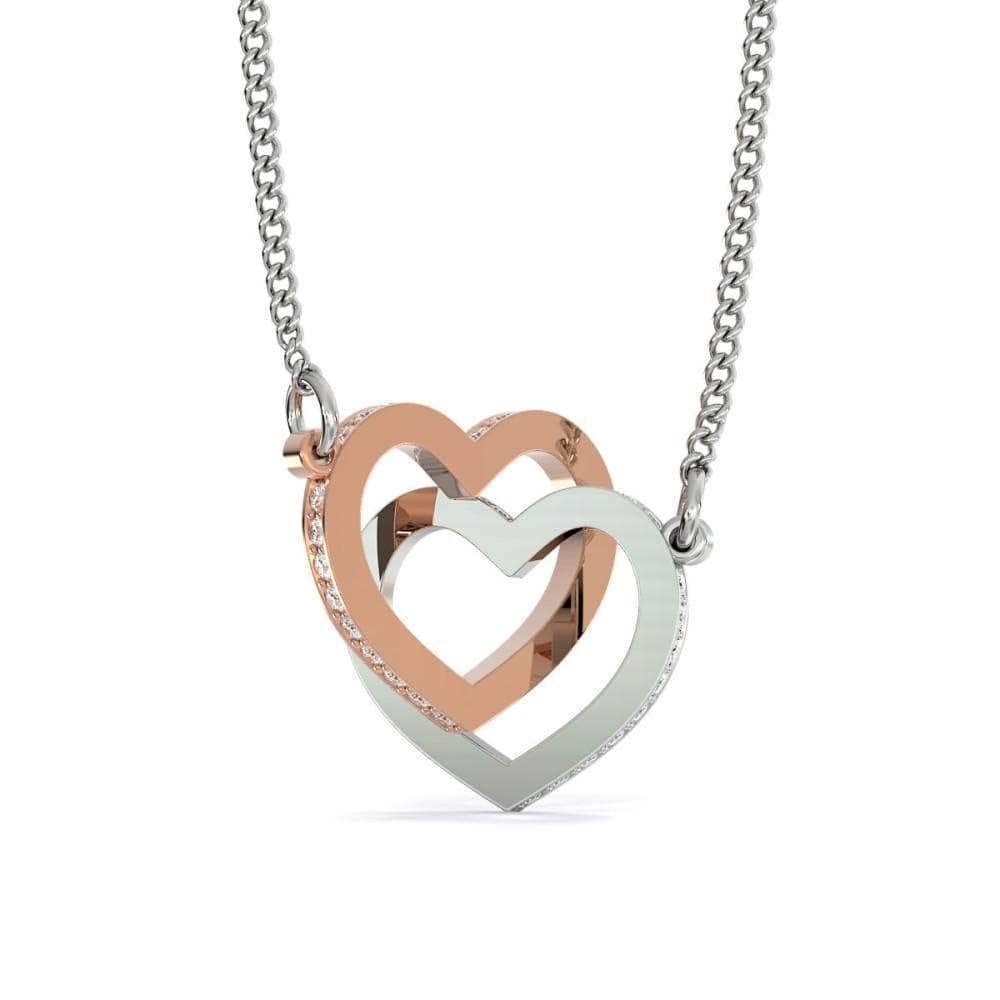 18k Rose Gold Inseparable Love Pendant Necklace with Birthday Cupcake Charm - 16