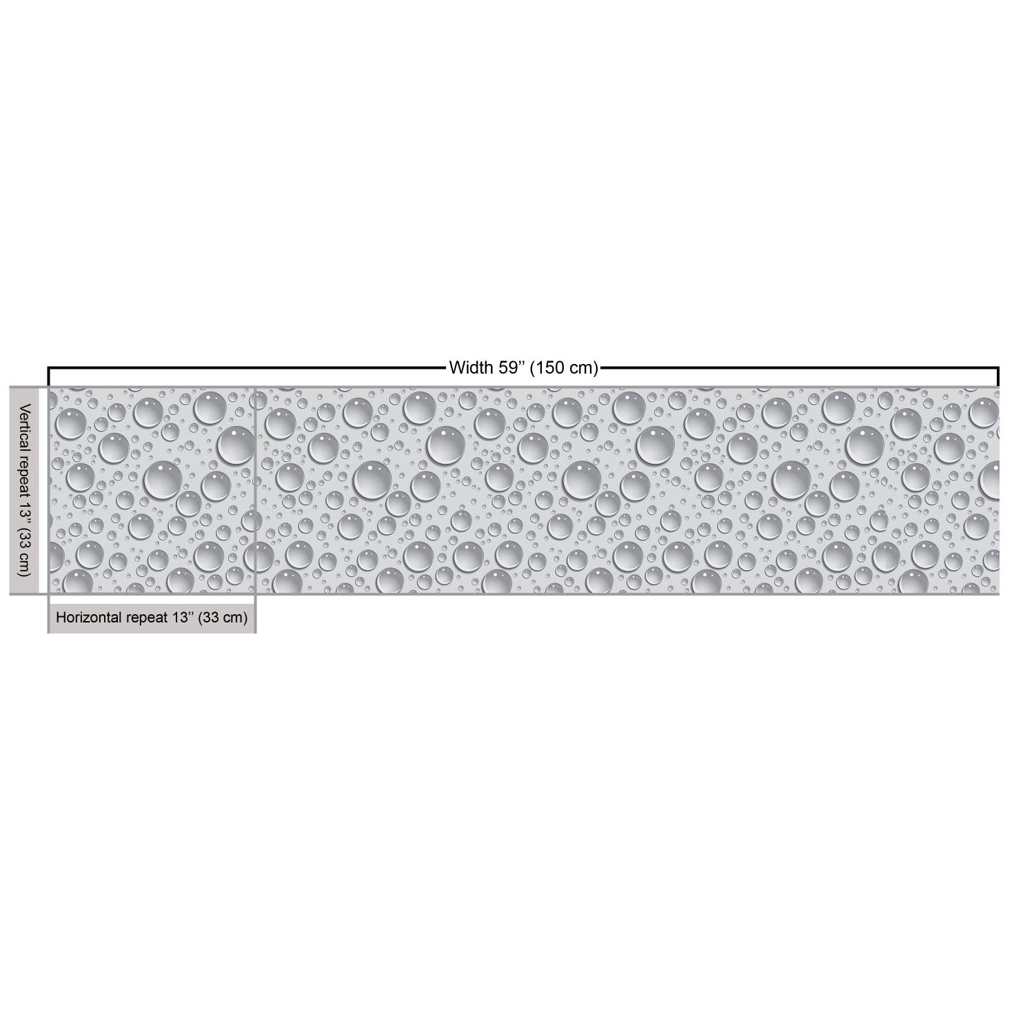 Ambesonne Grey Fabric by The Yard - Small & Large Bubbles Water Pattern, Monochrome Aquatic Raindrops Design for Upholstery, Curtains & Home Decor (5 Yards) | Perfect for DIY Projects, Sofa Covers & Decorative Pillows