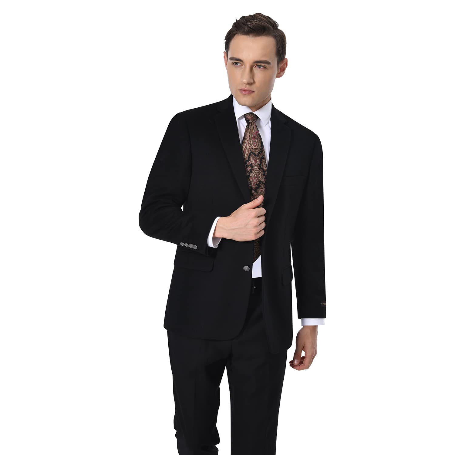 Men's Classic Fit Wool Blend Blazer Sport Coat - 2 Button Business Suit Jacket for Office, Weddings & Formal Events | Slim Fit Tailored Suit Jacket for Professional & Special Occasions