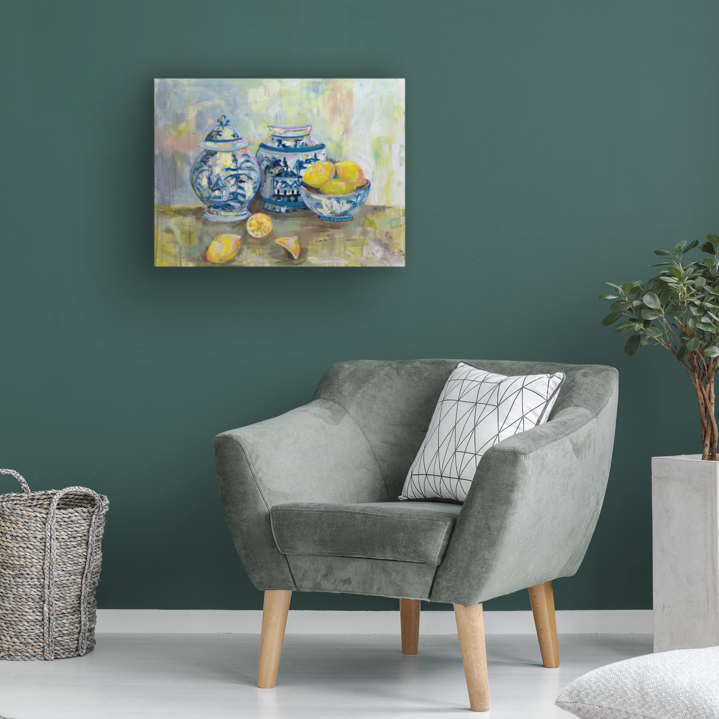 Trademark Fine Art 'Lemon Life' Canvas Wall Art by Jeanette Vertentes - 35x47 Inches, Vibrant Kitchen Decor, Perfect for Dining Room & Living Room Wall Decor