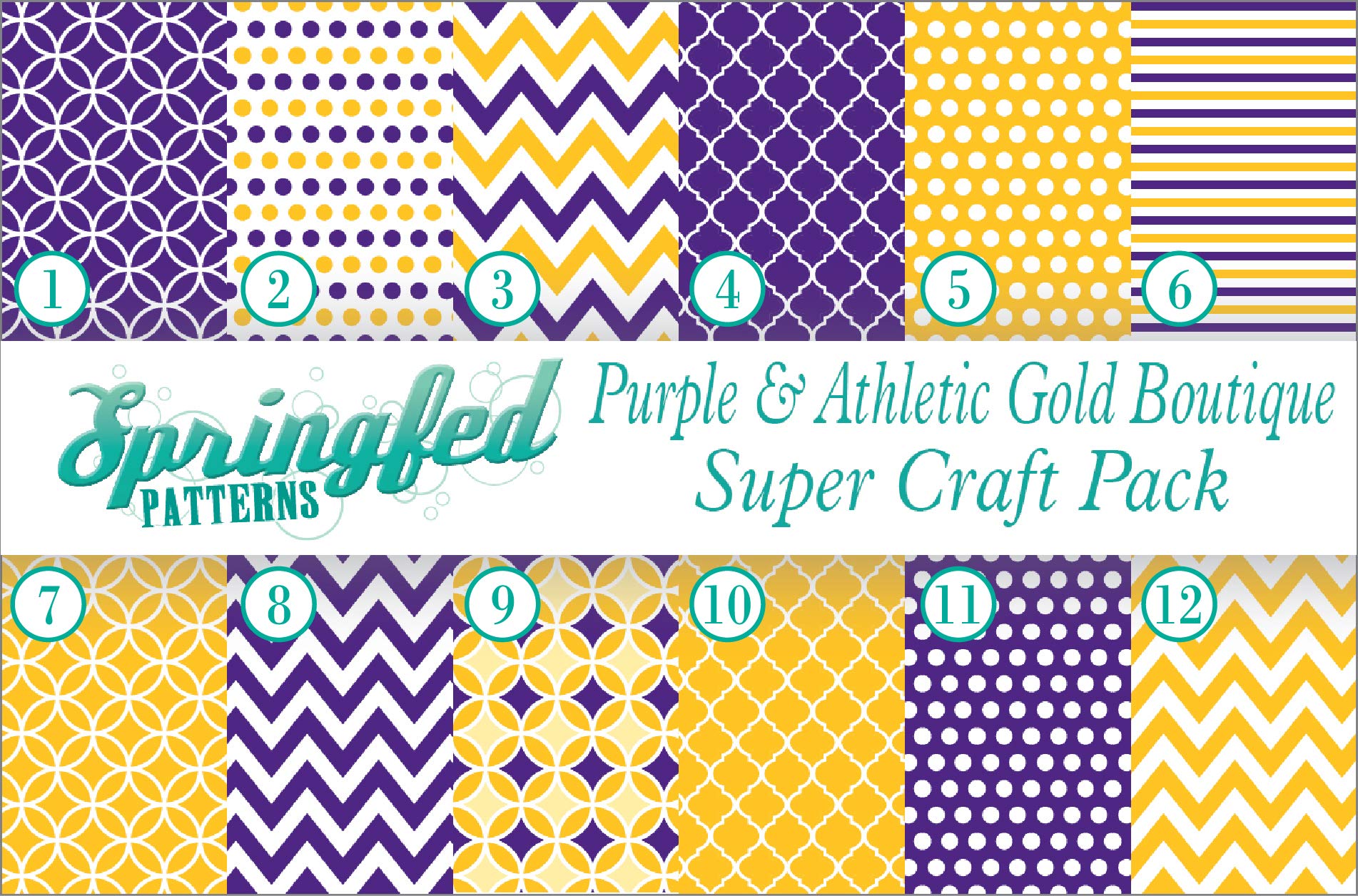 Premium Heat Transfer & Adhesive Vinyl - Purple & Athletic Gold Boutique Super Craft Pack - Choose Material & Pattern - Perfect for DIY T-Shirts, Mugs, Decals & Home Decor