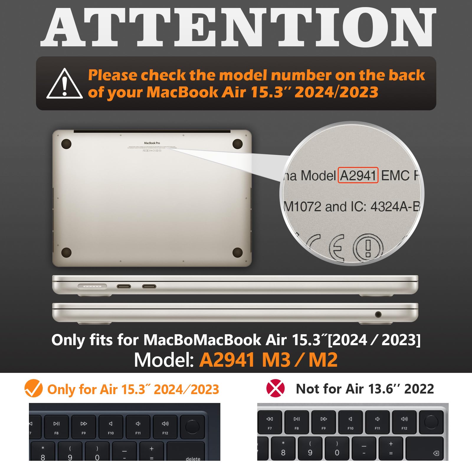 SEYMAC Protective Case for MacBook Air 15 inch (2023-2025 Models A3241/A3114/A2941 M2-M4 Chip) - Shockproof Cover with Built-in Stand & Mouse Pad | Perfect for Work, Travel & School (Black)