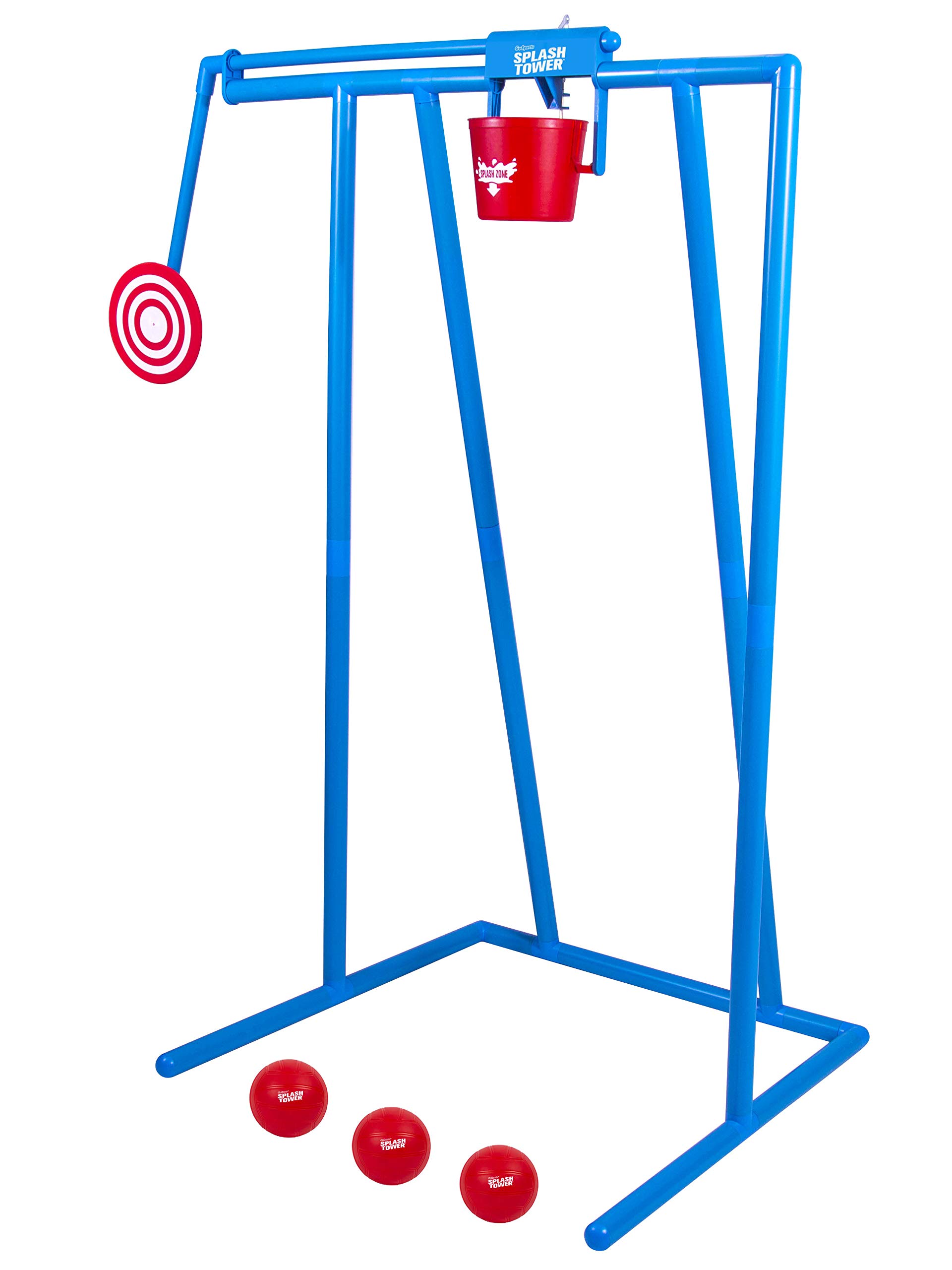 GoSports Splash Tower Water Dunk Game - Outdoor Water Dunk Tank for Kids & Adults - Fun Backyard Party Game for Summer, Pool, Beach & BBQ Events