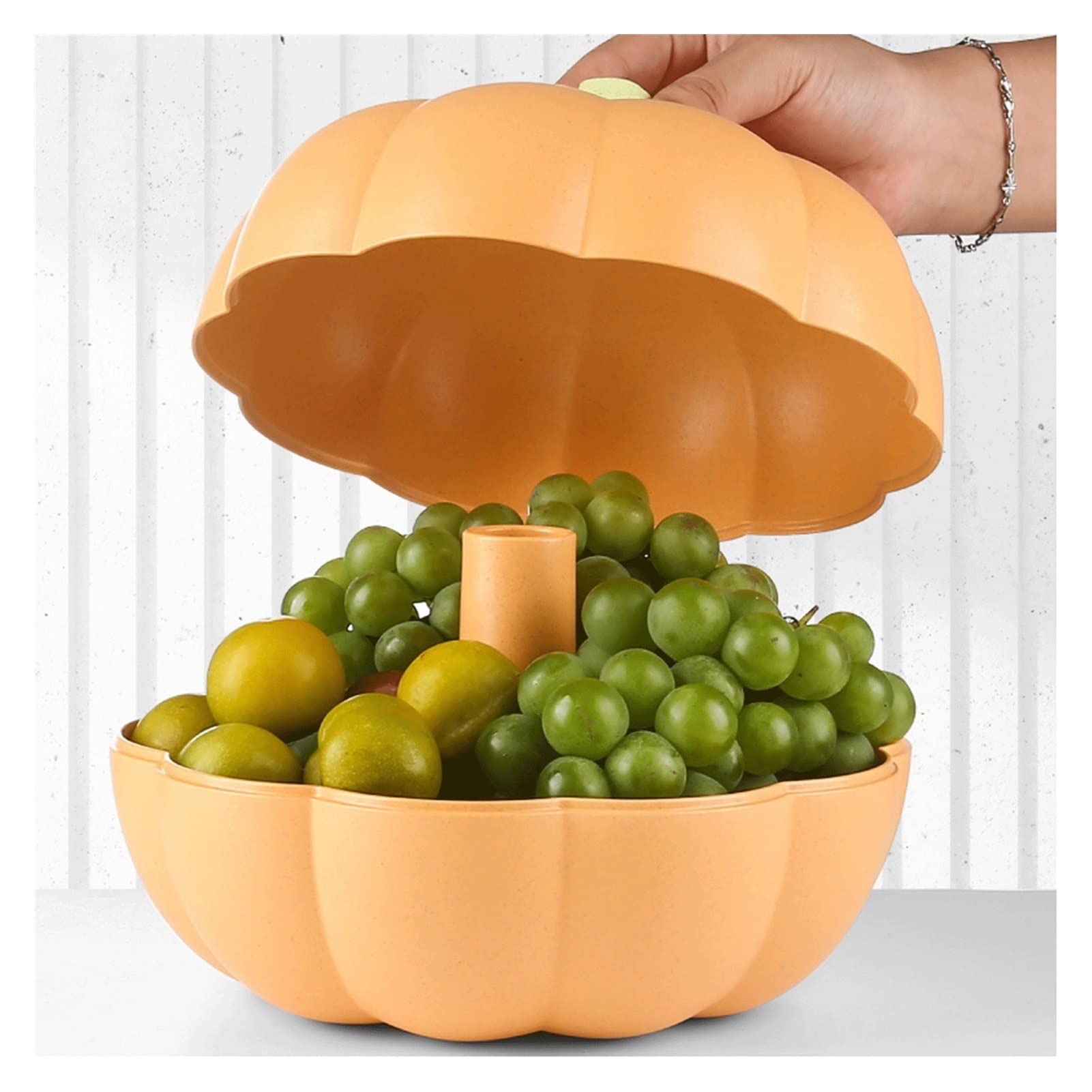 Creative Pumpkin-Shaped Fruit Bowl - Stylish Living Room Snack & Candy Storage Container for Dry Fruits, Nuts, and Treats - Perfect for Parties, Home Decor, and Kitchen Organization