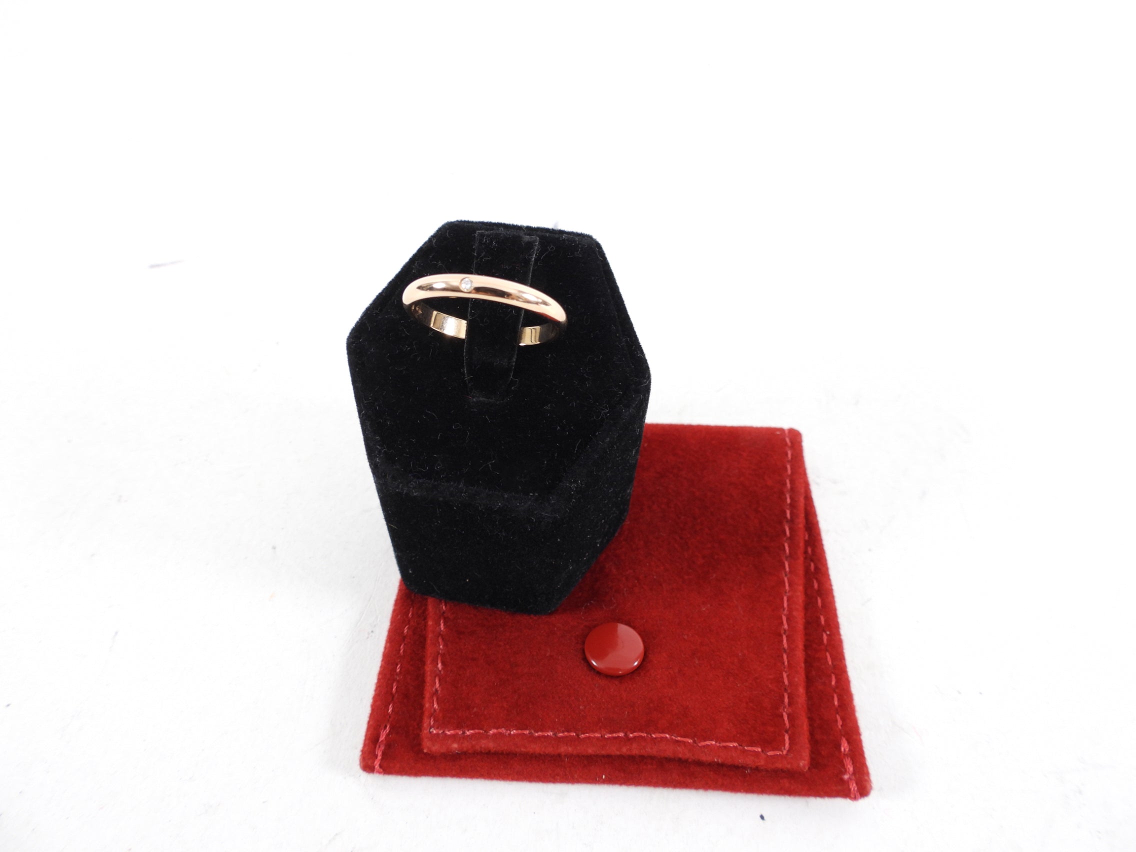 Cartier 1895 Wedding Band in 18K Rose Gold with Diamond Accents - Elegant Engagement Ring & Anniversary Gift for Women