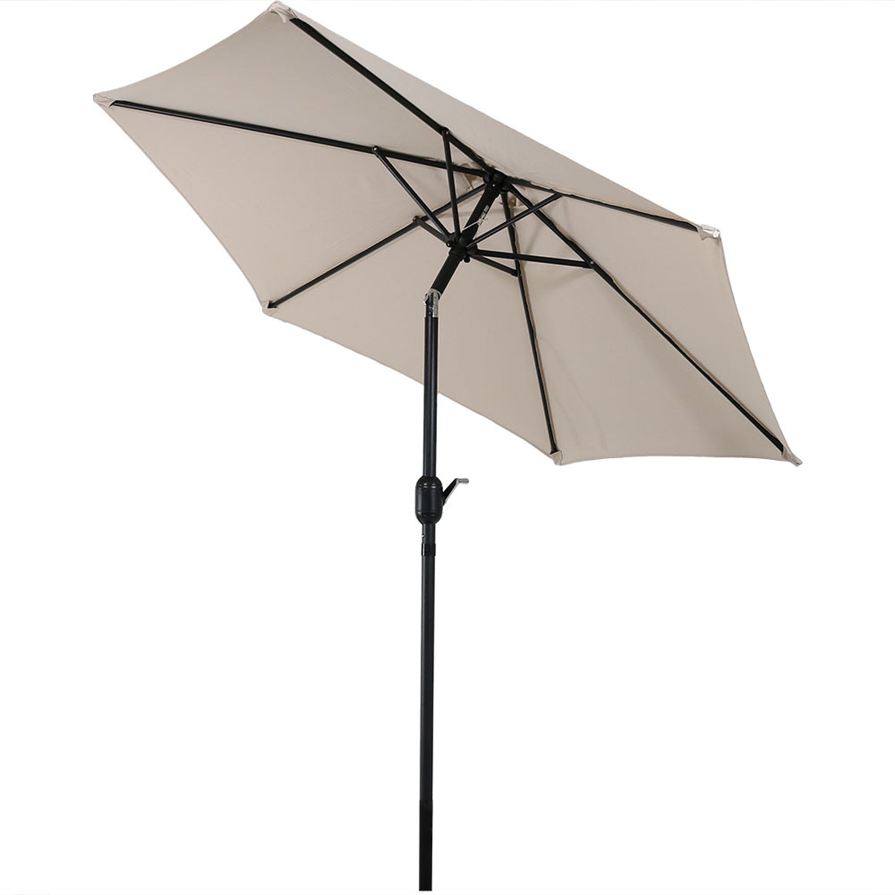 Sunnydaze 7.5 Foot Aluminum Outdoor Patio Umbrella with Tilt & Crank - Perfect for Backyard, Poolside, and Garden Shade